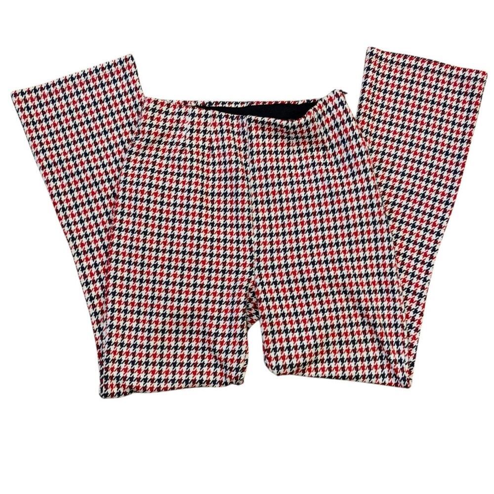 Free People Rudy Houndstooth Flared Cropped Stretch Trousers Women’s 4 Preppy